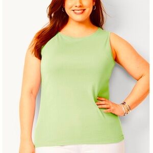 LIZ CLAIBORNE Bateau-Neck Tank, lime green